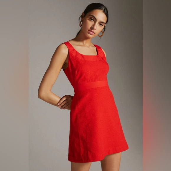 NWT • Maeve Sleeveless Red Scoop Neck Mini Dress Sz 10 Party‎ Cocktail Holiday - Picture 2 of 11